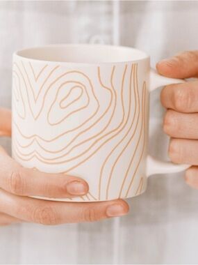 Whitney kerney Causebox abstract designer grained coffee mug peach color